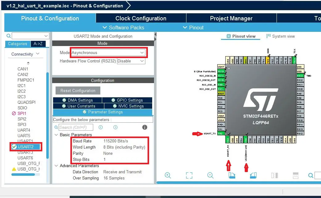 STM32 UART / USART Tutorial With HAL Code Example