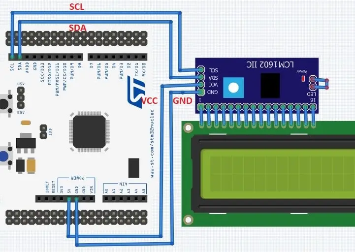 interfacing I2C LCD with STM32