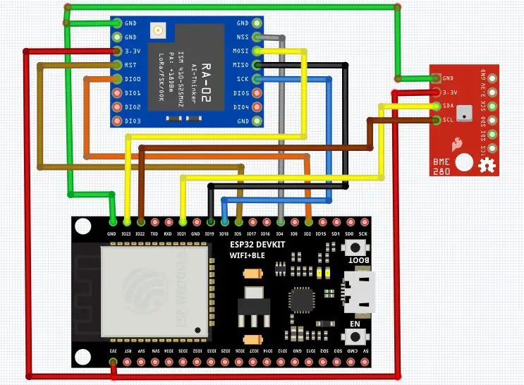 Circuit Diagram of LoRa Sensor Node