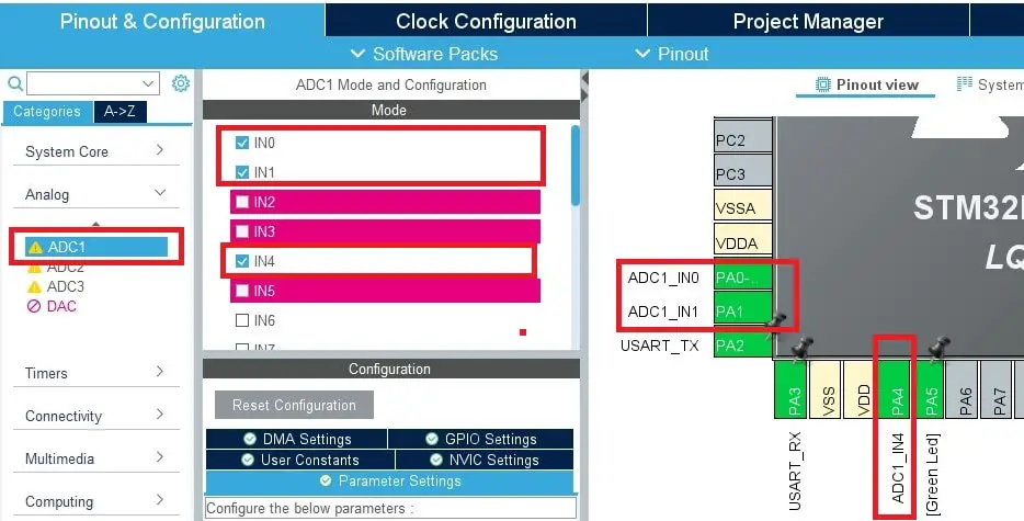 STM32 ADC Configuration in STM32CUBE IDE