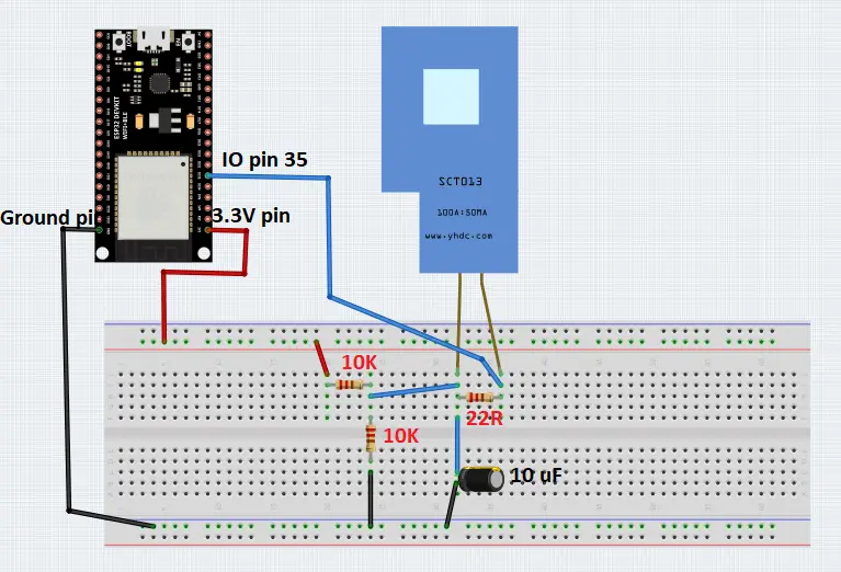 IoT based Energy Monitoring System circuit diagram