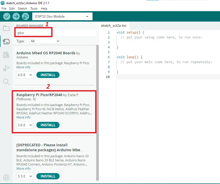 Programming Raspberry Pi Pico with Arduino IDE