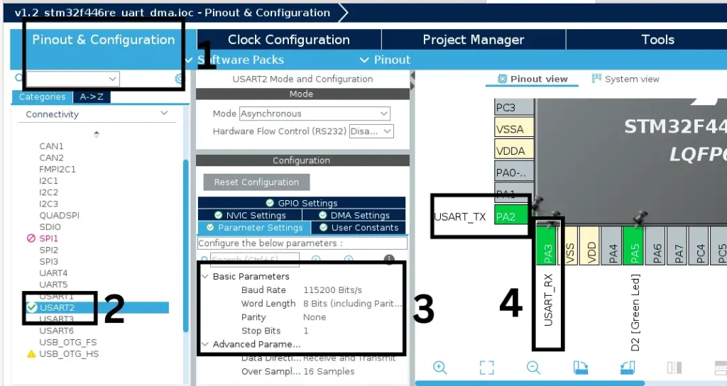 STM32CubeIDE UART Configuration