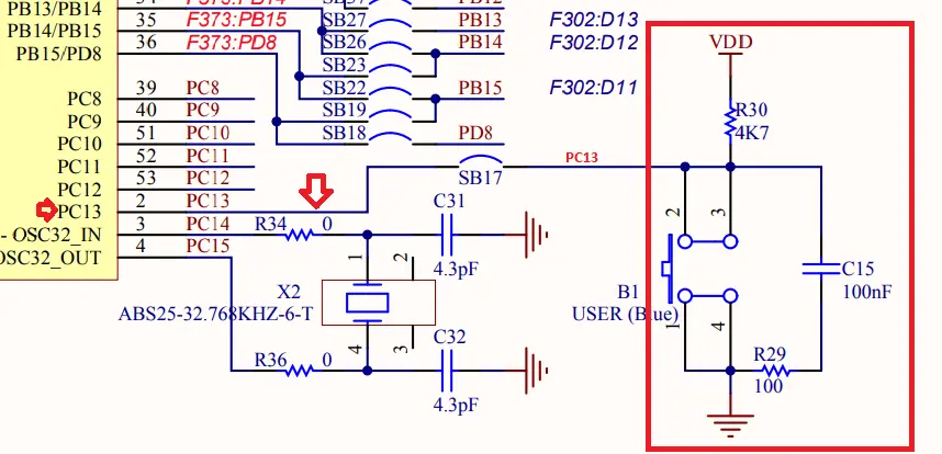 STM32 Nucleo board user button