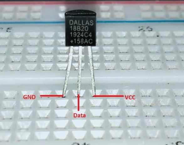 Dallas DS18B20 Temperature Sensor Pinout