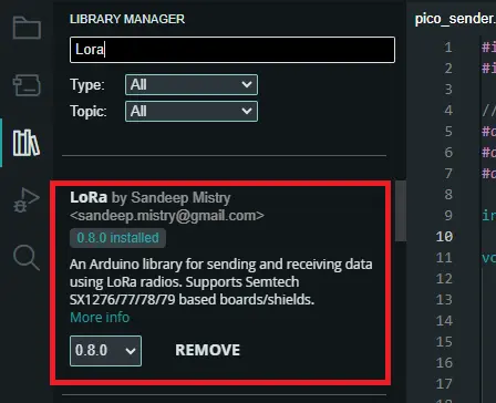 Installing LoRa Library for Arduino IDE